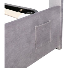 Load image into Gallery viewer, Upholstered Bed Full Size with LED light, Bluetooth Player and USB Charging, Hydraulic Storage Bed in Gray Velvet Fabric
