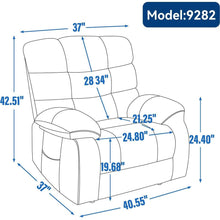 Load image into Gallery viewer, Lift Recliner Chair Heat Massage Dual Motor Infinite Position Up to 350 LBS Large Electric Power Lift Recliners with Power-Remote, Medium-firm and Heavy duty, Blue
