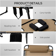 Load image into Gallery viewer, 2 Piece Folding Chaise Lounge with 5-level Reclining Back, Outdoor Tanning Chair with Reading Face Hole, Outdoor Lounge Chair with Side Pocket &amp; Headrest for Beach, Yard, Patio, Beige
