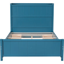 Load image into Gallery viewer, Full Size Platform Bed with Drawers and Storage Shelves, Blue
