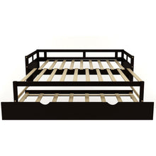 Carregar imagem no visualizador da galeria, Extending Daybed with Trundle, Wooden Daybed with Trundle, Espresso
