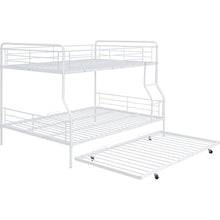 Load image into Gallery viewer, Full XL Over Queen Metal Bunk Bed with Twin Size Trundle, White
