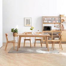 Carregar imagem no visualizador da galeria, Dining chair wooden FAS grade oak natural wood made in North America 100% dirt-free wood chair solid chair table chair wooden living room chair simple and natural 46.5 x 54 x 80cm
