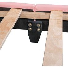 Load image into Gallery viewer, Full Size Upholstered Leather Platform Bed with Rabbit Ornament, Pink
