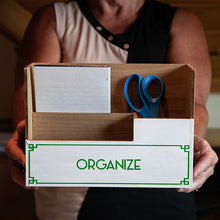 Load image into Gallery viewer, Green &amp; White Desktop Organizer, Choose Your Style
