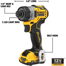 Carregar imagem no visualizador da galeria, DEWALT DCF601F2 XTREME 12V MAX* Cordless Screwdriver, 1/4-Inch, 2-Ah Batteries
