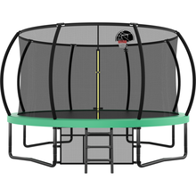 Load image into Gallery viewer, 12FT Recreational Kids Trampoline with Safety Enclosure Net &amp; Ladder, Outdoor Recreational Trampolines
