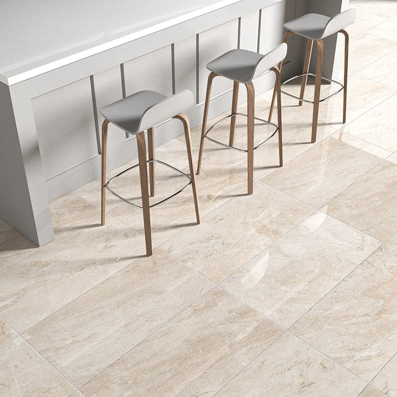 Diana Royal Beige Marble Polished Floor and Wall Tile-Large Format - Livfloors Collection