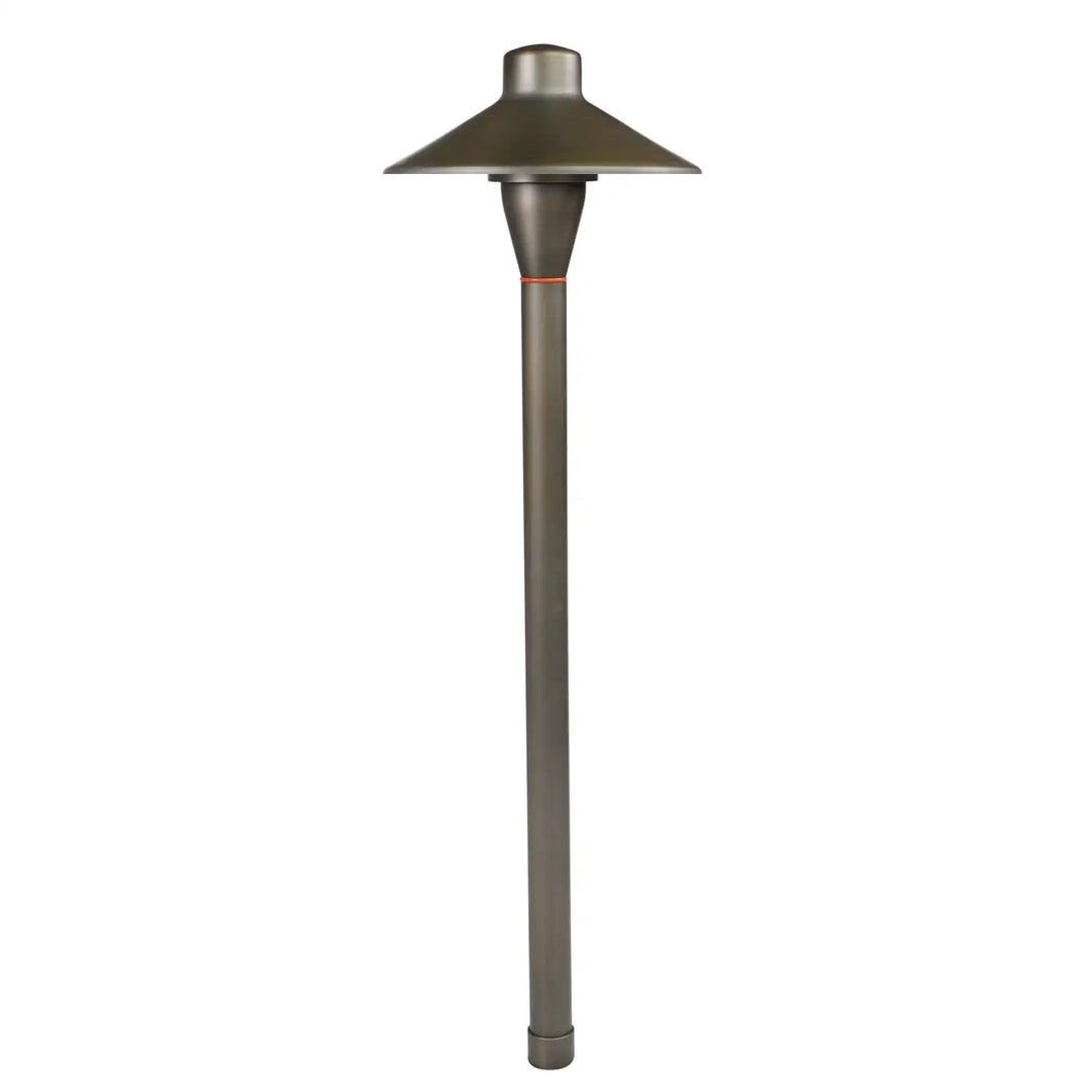 Brass Outdoor Path Light with Flat Hat, G4 Socket and 72
