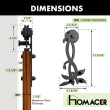 Load image into Gallery viewer, Non-Bypass Sliding Barn Door Hardware Kit - Flower Design Roller
