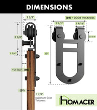 Load image into Gallery viewer, Non-Bypass Sliding Barn Door Hardware Kit - Horseshoe Design Roller
