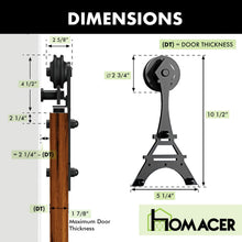 Load image into Gallery viewer, Non-Bypass Sliding Barn Door Hardware Kit - Eiffel Design Roller
