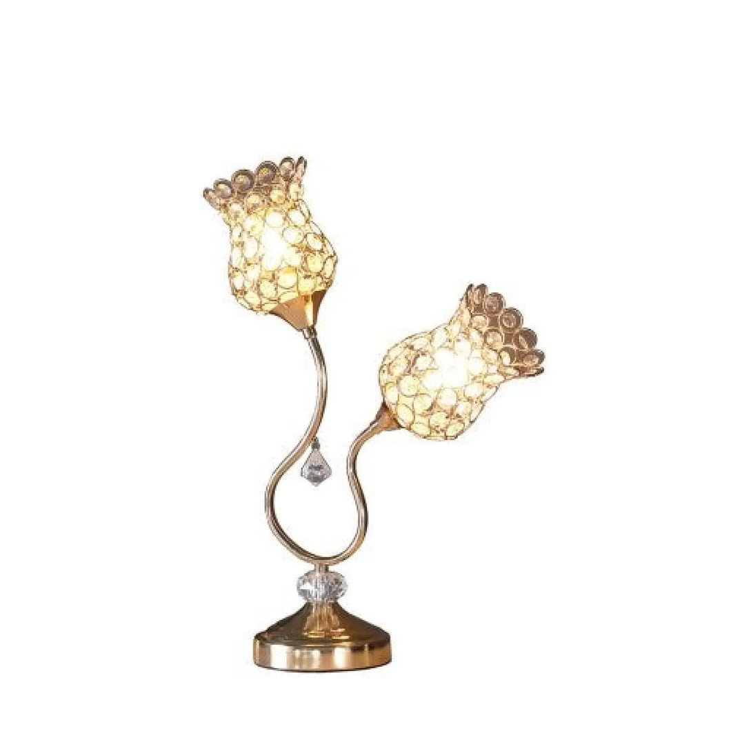 Dual Flower Design Table Lamp for Reading and Home Style