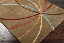 Load image into Gallery viewer, Davison Brown Geometric Modern Wool Rug
