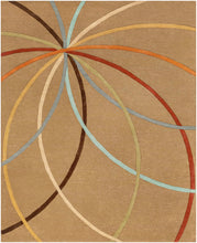 Load image into Gallery viewer, Davison Brown Geometric Modern Wool Rug
