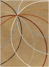 Load image into Gallery viewer, Davison Brown Geometric Modern Wool Rug
