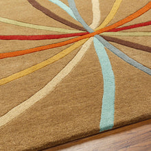 Load image into Gallery viewer, Davison Brown Geometric Modern Wool Rug
