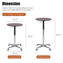 Load image into Gallery viewer, Movable Adjustable Bar Table Pub Table 360 Swivel Counter Bar Height Aluminum Star Base Movable for Stand Desk Bistro Table Dining Room Home Kitchen Table
