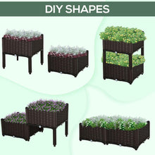 Load image into Gallery viewer, 2 Piece Raised Garden Bed with Legs, Self-Watering Planter Box Raised Bed to Grow Flowers, Herbs &amp; Vegetables, Gray
