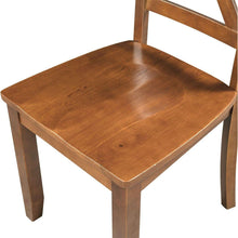 Load image into Gallery viewer, 3-Piece Wood Drop Leaf Breakfast Nook Dining Table Set with 2 X-back Chairs for Small Places, Brown

