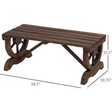 Load image into Gallery viewer, 2-Person Wooden Garden Bench, Outdoor Wagon Wheel Porch Bench for Backyard Garden, Support 550 LBS, Rustic Country Style Patio Furniture, Brown
