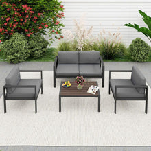 Carregar imagem no visualizador da galeria, Aluminum Modern 4 Piece Sofa Seating Group For Patio Garden Outdoor
