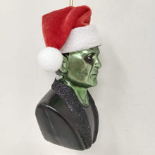 Carregar imagem no visualizador da galeria, Frankenstein Santa Glass Christmas Ornament

