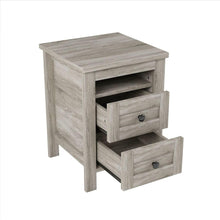 Load image into Gallery viewer, 2-Drawer Farmhouse Wooden Nightstand with Well-proportioned Design and Sleek Lines, Wood Side Table with Storage Cabinet for Bedroom, Antique Gray
