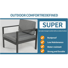 Carregar imagem no visualizador da galeria, Aluminum Modern 4 Piece Sofa Seating Group For Patio Garden Outdoor
