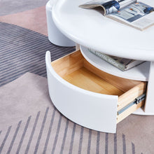 Cargar imagen en el visor de la galería, 2 Pieces White MDF Round Coffee Table Set for Living Room, Bedroom
