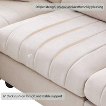 Carregar imagem no visualizador da galeria, 89x79&quot;Modern Sectional Sofa with Vertical Stripes,2 Pillows,5-Seat Couch with Convertible Ottoman,Various Combinations,L-Shape Indoor Furniture for Living Room,Apartment, 3 Colors
