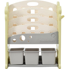 Load image into Gallery viewer, Kids Bookshelf Toy Storage Organizer with 17 Bins and 5 Bookshelves, Multi-functional Nursery Organizer Kids Furniture Set Toy Storage Cabinet Unit with HDPE Shelf and Bins
