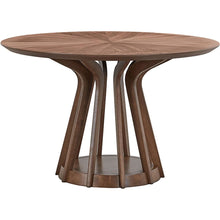 Carregar imagem no visualizador da galeria, (1 Table+4 Chairs)Modern Dining Table Set of 5 pcs,Wooden Dining Table and Upholstered Chairs for Living Room,Round Kitchen Set with Sturdy Legs for Restaurant,Walnut
