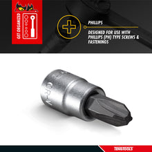 Load image into Gallery viewer, Teng Tools 1/4 Inch Drive Phillips PH Chrome Vanadium Sockets
