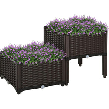 Load image into Gallery viewer, 2 Piece Raised Garden Bed with Legs, Self-Watering Planter Box Raised Bed to Grow Flowers, Herbs &amp; Vegetables, Gray
