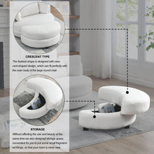 Load image into Gallery viewer, 39&quot; W Oversized Swivel Chair with moon storage ottoman for Living Room, Modern Accent Round Loveseat Circle Swivel Barrel Chairs for Bedroom Cuddle Sofa Chair Lounger Armchair, 4 Pillows, Teddy Fabric
