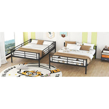 Load image into Gallery viewer, Full XL Over Queen Metal Bunk Bed, Black

