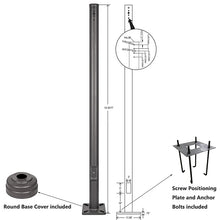 Cargar imagen en el visor de la galería, Heavy Duty 4 Inch Round Steel Light Poles (15ft, 20ft, 25ft) - Galvanized &amp; Durable (Pack of 4)
