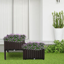 Load image into Gallery viewer, 2 Piece Raised Garden Bed with Legs, Self-Watering Planter Box Raised Bed to Grow Flowers, Herbs &amp; Vegetables, Gray
