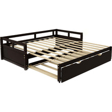 Carregar imagem no visualizador da galeria, Extending Daybed with Trundle, Wooden Daybed with Trundle, Espresso
