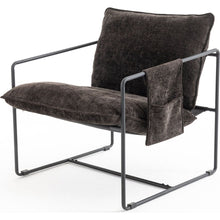 Load image into Gallery viewer, 2 Sets 1 Case, Upholstered hanging armchair with arm pocket metal frame, crushed foam cushions and skin-friendly braid for living room and bedroom. Dark Gray
