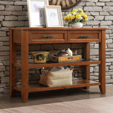 Load image into Gallery viewer, Console Sofa Table with 2 Storage Drawers and 2 Tiers Shelves, Mid-Century Style 42&quot; Solid Wood Buffet Sideboard for Living Room Furniture Kitchen Dining Room Entryway Hallway, Brown
