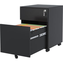 Load image into Gallery viewer, 2 Drawer Mobile File Cabinet with Lock Steel File Cabinet for Legal/Letter/A4/F4 Size, Fully Assembled Include Wheels, Home/ Office Design, Black
