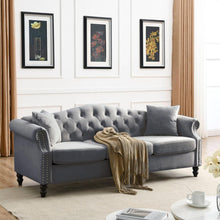 Carregar imagem no visualizador da galeria, 3-seater + 3-seater Combination sofa.Grey Velvet W834S00064
