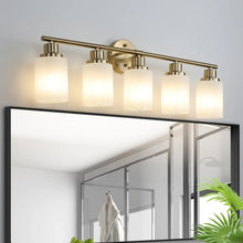 Load image into Gallery viewer, Elegant Vanity Lights for Bathroom in Gold with 5 Lights Fixture
