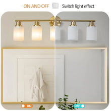Load image into Gallery viewer, Elegant Vanity Lights for Bathroom in Gold with 5 Lights Fixture
