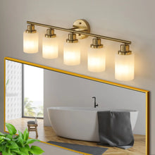Load image into Gallery viewer, Elegant Vanity Lights for Bathroom in Gold with 5 Lights Fixture
