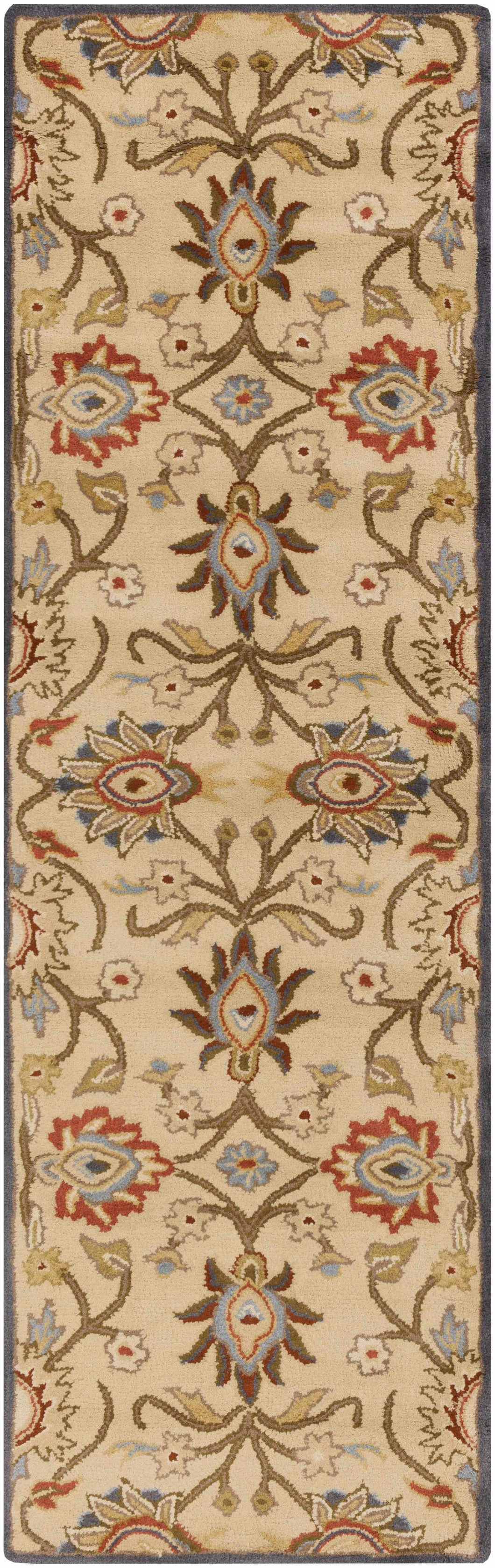 Caesar 1116 Hand Tufted Beige & Rust Wool Rug