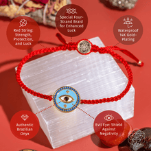 Carregar imagem no visualizador da galeria, Evil Eye Guardian - Four-Strand Red String Bracelet
