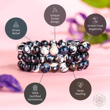 Carregar imagem no visualizador da galeria, Exotic Orca Agate Bracelet of Deep Healing
